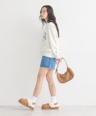 earth music&ecology チャンピオン　ｅｍａｅプリント裏毛プルオーバー Oatmeal