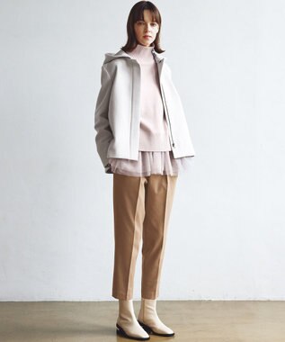 組曲 ウールカシミヤミックス ロールネック ニット アイスピンク系