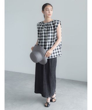 Te chichi リネンミックスクレープブラウス(セットアップ可)《2026 SUMMER LOOK item》 ギンガムチェック
