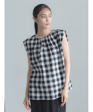 Te chichi リネンミックスクレープブラウス(セットアップ可)《2026 SUMMER LOOK item》 ギンガムチェック