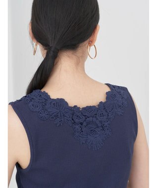 earth music&ecology バックレースタンクトップ Navy