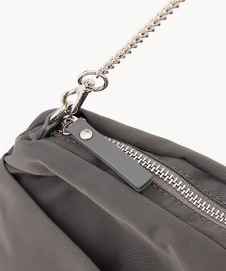J.PRESS LADIES 【2way】ナイロンギャザー ショルダー バッグ グレー系