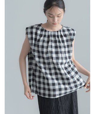 Te chichi リネンミックスクレープブラウス(セットアップ可)《2026 SUMMER LOOK item》 ギンガムチェック