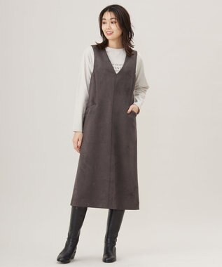 J.PRESS LADIES L ロゴ ロングスリーブ Tシャツ グレージュ系