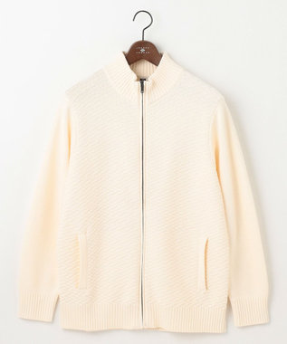 JOSEPH ABBOUD 【キングサイズ・25SS・洗える】バルキーニット ブルゾン アイボリー系