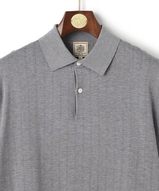 J.PRESS MEN シルクコットン ニットポロシャツ ライトグレー系