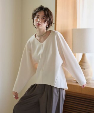 #Newans 【洗濯機可能/セットアップ】コクーンシルエットエアリープルオーバー オフ