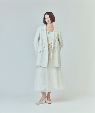 GRACE CONTINENTAL ツイードテーラードコート ホワイト