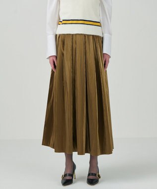GRACE CONTINENTAL タックロングスカート ゴールド
