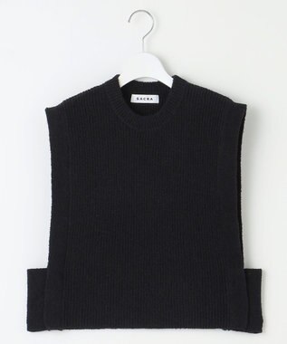 23区 【SACRA】コットンナイロンブークレ ポルカリブ ニット ブラック系