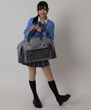 WEGO 【ユニセックス着用ITEM】2way拡張ボストンバッグ グレー