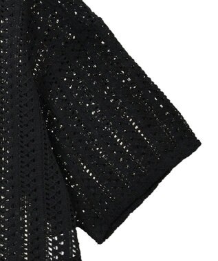 Green Parks インド綿 　衿付きレースシャツ Black