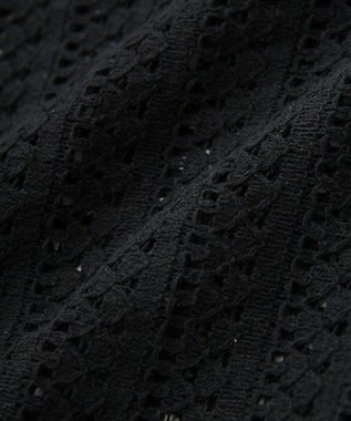 Green Parks インド綿 　衿付きレースシャツ Black