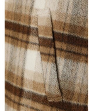 Green Parks ・ＥＬＥＮＣＡＲＥ　ＤＵＥ　シャギーチェックミドルコート Beige