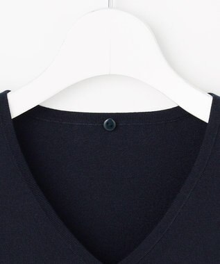 J.PRESS LADIES S 【2WAY・シーンレスに活躍】SCARF KNIT Vネック ニット ネイビー×ネイビースカーフ系