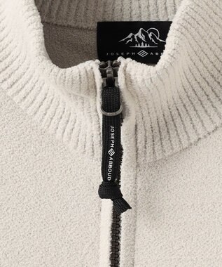 JOSEPH ABBOUD MOUNTAIN 【軽量/ソフト】ニットフリース スタンド ジップ ニット ライトグレー系