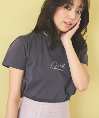 Feroux スクリプトプリント Tシャツ グレー系