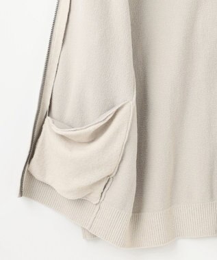 JOSEPH ABBOUD MOUNTAIN 【軽量/ソフト】ニットフリース スタンド ジップ ニット ライトグレー系