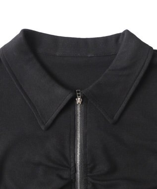 WEGO フロントギャザーWジップT ブラック