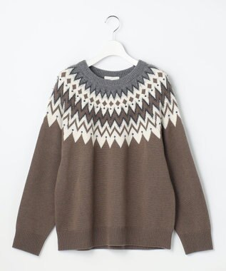 自由区 S フェアアイル ニット グレー系