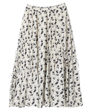 earth music&ecology ドロストギャザーフレアスカート Flower