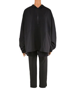 San-ai Resort（三愛水着楽園） 【再入荷】WEB限定商品　ポケット付きハーフジップラッシュパーカー＋リブタンキニ水着+レギンス5点セット【Beach Queen（ビーチクイーン）】 ブラック