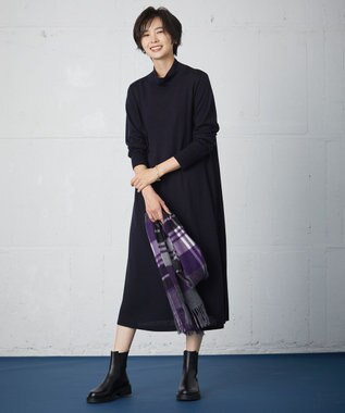 J.PRESS LADIES 【WEB限定カラーあり・洗える】EASY WOOL ワンピース ネイビー系