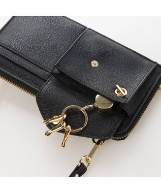 UNBILLION カシュカシュ cachecache / リールキー付きウォレットショルダーバッグ ブラック