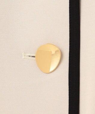 Feroux 【洗える】バイカラートリム ジャンパースカート ベージュ系