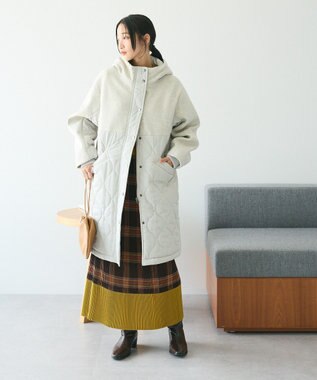 CRAFT STANDARD BOUTIQUE キルト切替フードコート Ivory