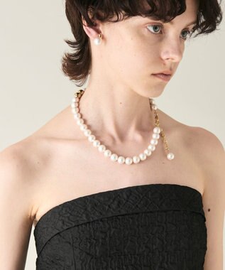  パールメタルビーズネックレス