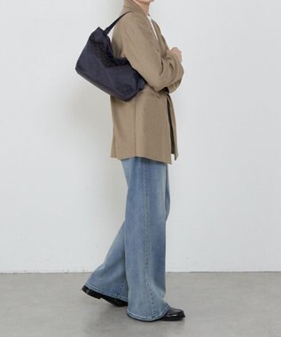 russet ナイロンジャガード2WAYワンハンドルトートバッグ(SF-268) Purple/BR