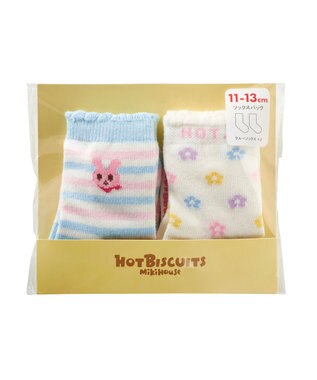 MIKI HOUSE HOT BISCUITS 【9-19cm】 クルー丈 ソックスパック2足セット 白