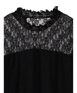 earth music&ecology レースドッキングプルオーバー Black