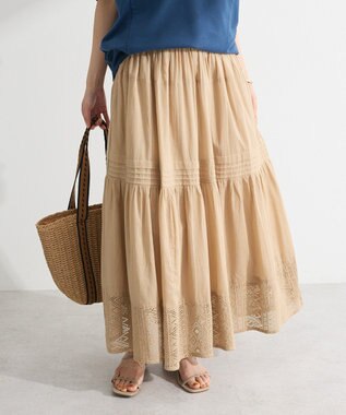 Green Parks Ｉ　裾レースティアードスカート Beige