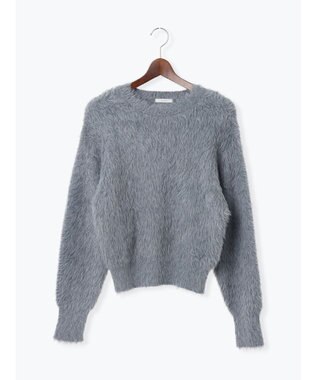 Te chichi シャギーヤーンロングスリーブニット