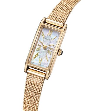 CITIZEN 【替えバンド付き2way 限定モデル】電池交換不要のメッシュバンドモデル EG7043-33D ゴールド