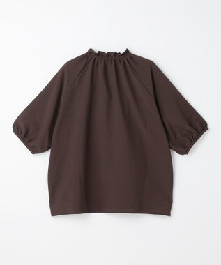 ANY 楽映えフリルネックブラウス（セットアップ着用可） ブラウン