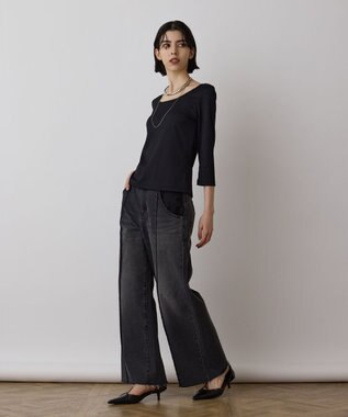 GRACE CONTINENTAL テレコボートネックトップ