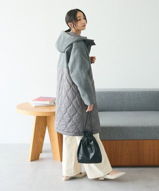 CRAFT STANDARD BOUTIQUE キルト切替フードコート Gray