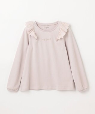 ANY KIDS 肩レース長袖Tシャツ ミルクティー