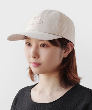 TOCCA 【UV90%以上カット・吸水速乾・接触冷感・抗菌防臭・洗える・サイズ調整可・リボン取り外し可】LOGO RIBBON CAP キャップ ベージュ系