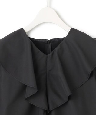 ICB L 【洗える】ハイゲージポンチ ラッフルカラープルオーバー ブラック系