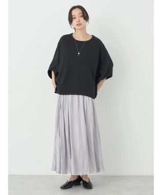 earth music&ecology シャイニーギャザースカート Light Gray