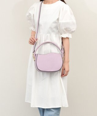 INTER-CHAUSSURES 【ANDREA CARDONE】ウェーブカットレザーハンドバッグ ラベンダー