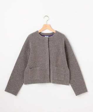 組曲 S プレーティングニットアウター ジャケット ブラウン系