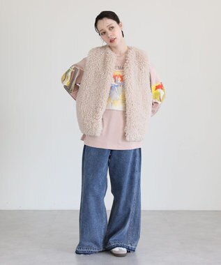 Green Parks ・ＥＬＥＮＣＡＲＥ　ＤＵＥ　シープファーロングベスト Light Beige