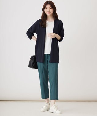 ANY SIS 【接触冷感 / UVカット】着流し カーディガン ネイビー