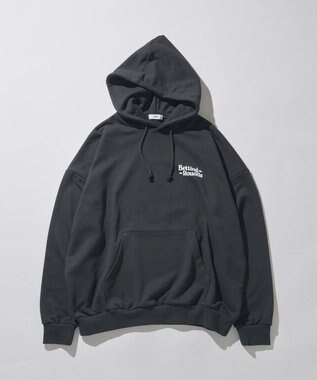 WEGO ヘビーウエイトユニークモチーフプルパーカー ブラック