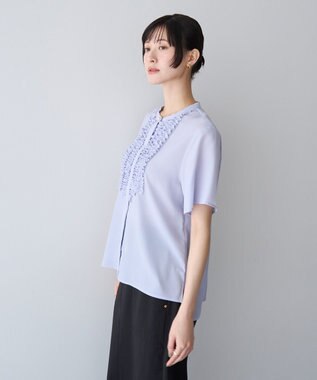 YECCA VECCA フリルデザインブラウス Sax